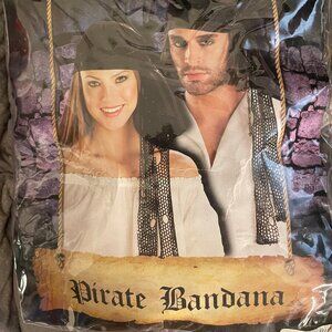 Adult Black Unisex Pirate Bandana